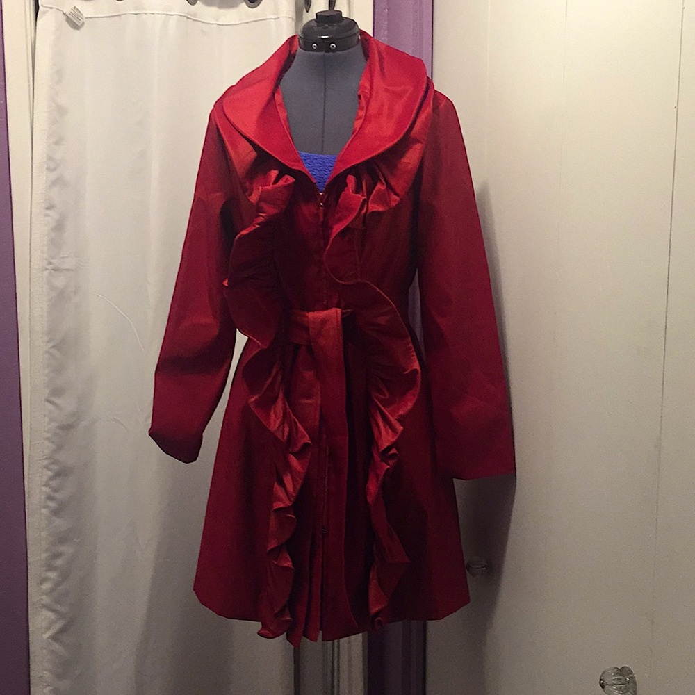D & Y Red taffeta Coat